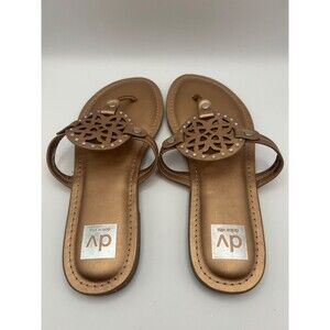 NEW DV Dolce Vita Cotta Girls Sandals Size 4 Bronze Rhinestone Medallion
